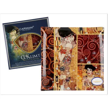 ÜVEGTÁL KLIMT "A CSÓK" 25X25CM