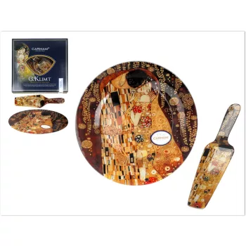 ÜVEGTÁL SPATULÁVAL KLIMT 'A CSÓK" 27CM