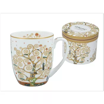   BÖGRE KLIMT "AZ ÉLET FÁJA" PORCELÁN 400ML FEHÉR HÁTTÉR