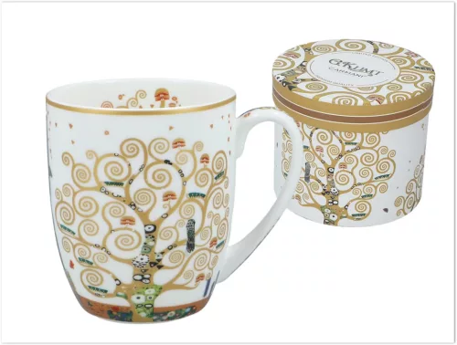BÖGRE KLIMT "AZ ÉLET FÁJA" PORCELÁN 400ML FEHÉR HÁTTÉR