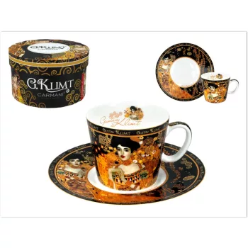   KÁVÉSCSÉSZE + ALÁTÉT PORC. DÍSZDOBOZOS 100ML / 13CM KLIMT