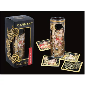 VODKÁS POHÁR 60ML + 4DB ALÁTÉT DÍSZDOBOZOS KLIMT