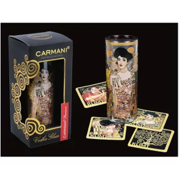 VODKÁS POHÁR 60ML + 4DB ALÁTÉT DÍSZDOBOZOS KLIMT