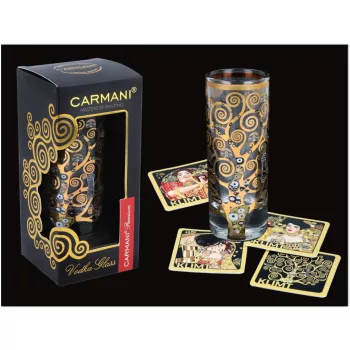 VODKÁS POHÁR 60ML + 4DB ALÁTÉT DÍSZDOBOZOS KLIMT