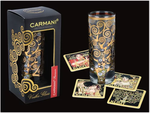 VODKÁS POHÁR 60ML + 4DB ALÁTÉT DÍSZDOBOZOS KLIMT