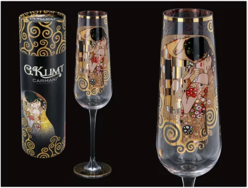 PEZSGŐSPOHÁR 220ML / 26,5CM DÍSZDOBOZOS KLIMT