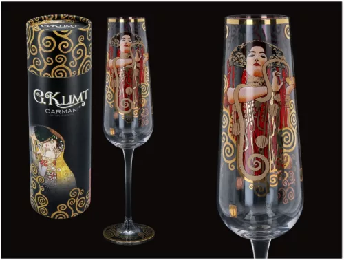 PEZSGŐSPOHÁR 220ML / 26,5CM DÍSZDOBOZOS KLIMT