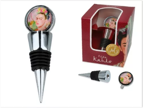 BOROSÜVEG DUGÓ "F. KAHLO ÖNARCKÉP" MINTÁVAL 10CM