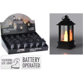 DEKOR LÁMPA GYERTYÁVAL LED-ES 9CM