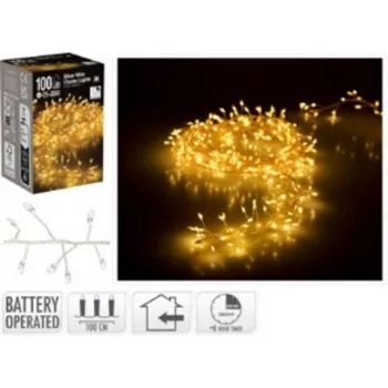 KARÁCSONYI DEKORÁCIÓ 100 LED FÉNYFÜZÉR IDŐZÍTŐVEL