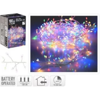 KARÁCSONYI DEKORÁCIÓ 100 LED FÉNYFÜZÉR IDŐZÍTŐVEL