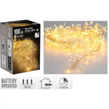 KARÁCSONYI DEKORÁCIÓ 100 LED FÉNYFÜZÉR IDŐZÍTŐVEL