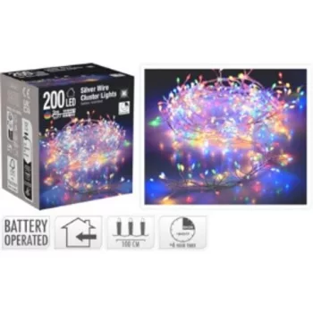 KARÁCSONYI DEKORÁCIÓ 200 LED FÉNYFÜZÉR IDŐZÍTŐVEL