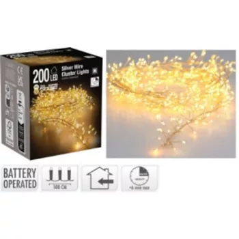 KARÁCSONYI DEKORÁCIÓ 200 LED FÉNYFÜZÉR IDŐZÍTŐVEL