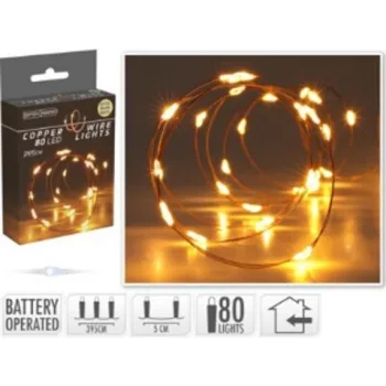 KARÁCSONYI DEKORÁCIÓ 80 LED ARANY FÉNYFÜZÉR