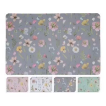 TÁNYÉRALÁTÉT PP 43,5X28,5CM VIRÁG 4F.