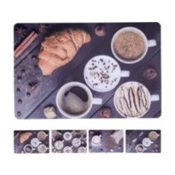 TÁNYÉRALÁTÉT PP 43,5X28,5CM KÁVÉ 4F.