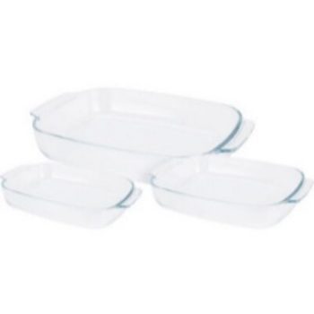 HŐÁLLÓ SÜTŐTÁL SZETT SZÖGLETES ÜVEG 2L/2,7L/3,8L