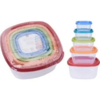   TÁROLÓ DOBOZ SZETT 5DB-OS 225ML/375ML/650ML/1125ML/1900ML VEGYES SZÍNEK
