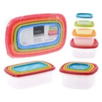   TÁROLÓ DOBOZ SZETT 4DB-OS 2 FÉLE FORMA, NÉGYZET: 15X15X8CM, TÉGLALAP: 20X13,5X6,