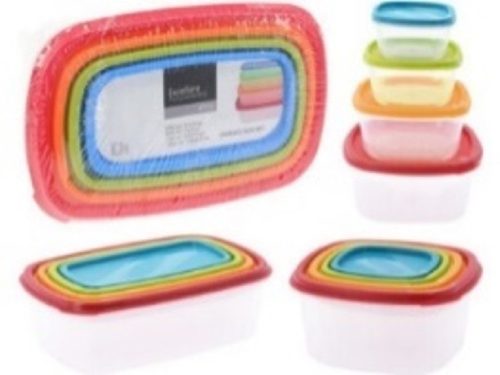 TÁROLÓ DOBOZ SZETT 4DB-OS 2 FÉLE FORMA, NÉGYZET: 15X15X8CM, TÉGLALAP: 20X13,5X6,