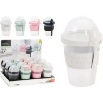 JOGHURTOS POHÁR KANÁLLAL PP 600ML 4F