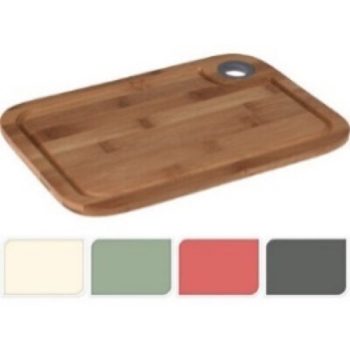 VÁGÓDESZKA BAMBUSZ 30X20X1CM 4F. SZILIKON KARIKÁVAL