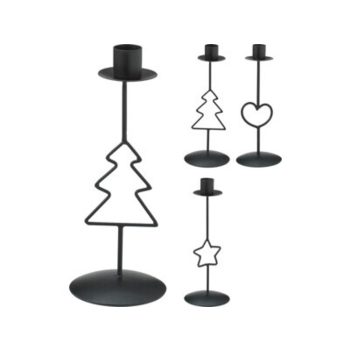 MÉCSESTARTÓ FÉM 8X8X21CM FEKETE