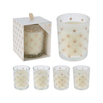 GYERTYA ÜVEGBEN 8X10CM 4F.