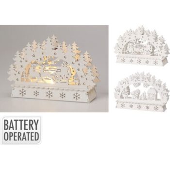 LED KARÁCSONYI DÍSZ FA 15X4X10CM 2F., FEHÉR