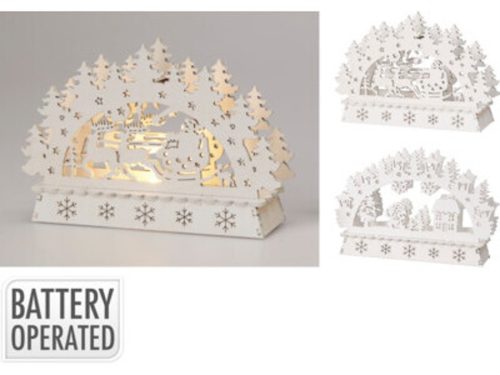 LED KARÁCSONYI DÍSZ FA 15X4X10CM 2F., FEHÉR