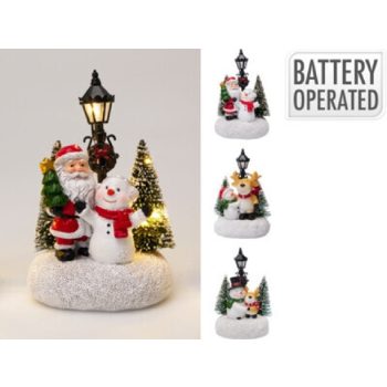 KARÁCSONYI DÍSZ LEDES POLIREZIN 11,2X8,3X15CM 3F.