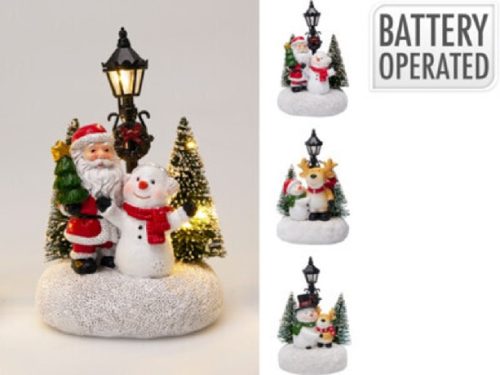 KARÁCSONYI DÍSZ LEDES POLIREZIN 11,2X8,3X15CM 3F.