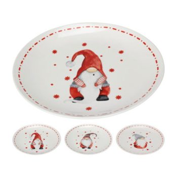 TÁNYÉR KARÁCSONYI PORC. 19X2CM 3F.