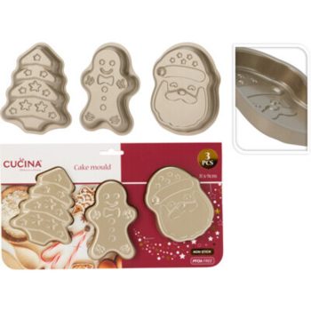 SÜTŐFORMA SZETT KARÁCSONYI 3DB-OS FÉM 11X9X2CM