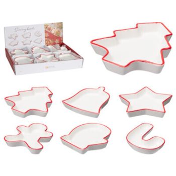 NASI TÁL PORCELÁN 150X150X25MM 6 FÉLE KARÁCSONYI FORMA