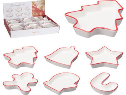 NASI TÁL PORCELÁN 150X150X25MM 6 FÉLE KARÁCSONYI FORMA