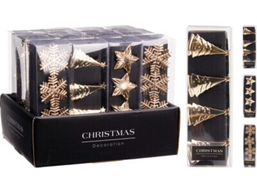 4 SZALVÉTAGYŰRŰ KÉSZLET, 3 VÁLOGATOTT MINTÁVAL: CSILLAG, FA ÉS HÓPEHELY, MINDEN