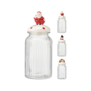   TÁROLÓÜVEG DOLOMIT FEDÉLLEL ÉS PP GYŰRŰVEL, 1250ML, 3 KARÁCSONYI DÍSZÍTÉS