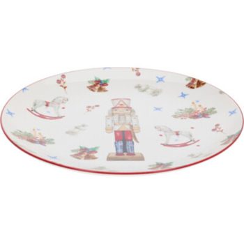   PORCELÁN TÁNYÉR, 268X26MM, 750 GRAMM. DIÓTÖRŐ MINTÁVAL