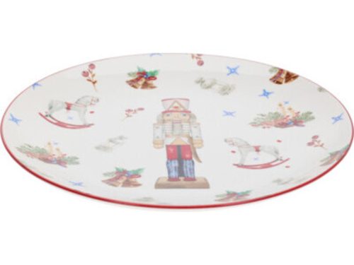 PORCELÁN TÁNYÉR, 268X26MM, 750 GRAMM. DIÓTÖRŐ MINTÁVAL