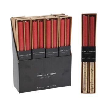   GYERTYÁK, 21X250MM, 70 GR., 2 GYERTYA KÉSZLET, NYITOTT ABLAKOS DOBOZBAN CSOMAGOL