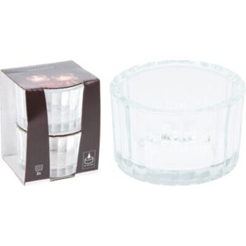   GYERTYATARTÓ, ÜVEG 2 DB-OS KÉSZLET, DARABONKÉNT: 57X30MM 100 GR.