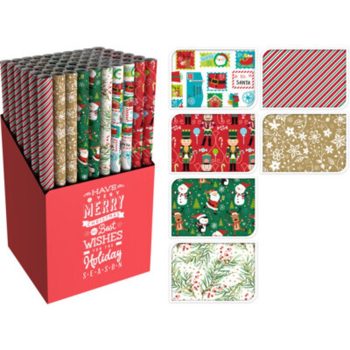 CSOMAGOLÓPAPÍR 70X200CM, 6 FÉLE DÍZÁJN 55GRAMM