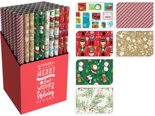 CSOMAGOLÓPAPÍR 70X200CM, 6 FÉLE DÍZÁJN 55GRAMM