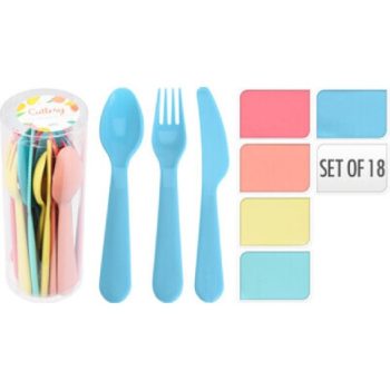   EVŐESZKÖZ SZETT MŰA. 18DB-OS (6KANÁL, 6VILLA, 6KÉS) 4F. SZÍN HOSSZ: 16CM