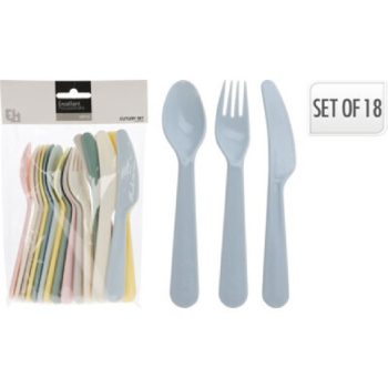   EVŐESZKÖZ SZETT MŰA. 18DB-OS (6KANÁL, 6VILLA, 6KÉS) 6F. SZÍN HOSSZ: 16CM