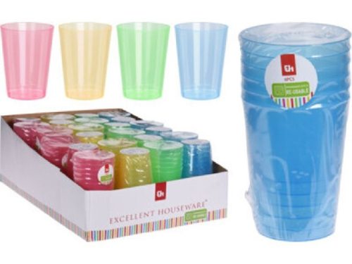 POHÁR MŰA. 6DB-OS 280ML 4F. SZÍN (24SZETT/DISPLAY)