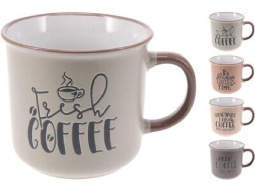 BÖGRE STONEWARE 430ML 10,3X9,4CM 4 FÉLE SZÍN