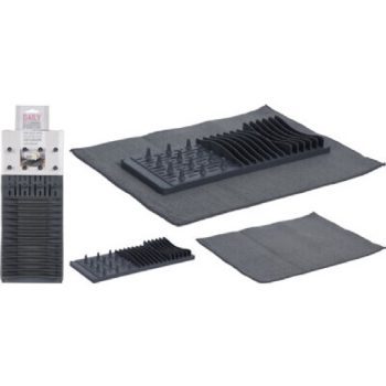   MOSOGATÓ CSÖPÖGTETŐ 40X16X4CM MIKROSZÁLAS SZÁRÍTÓSZÖNYEGGEL 48X38CM SZÜRKE SZÍNB